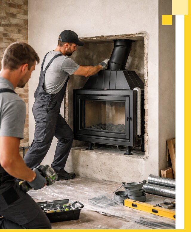 Установка каминных топок в Серове: монтаж, подключение