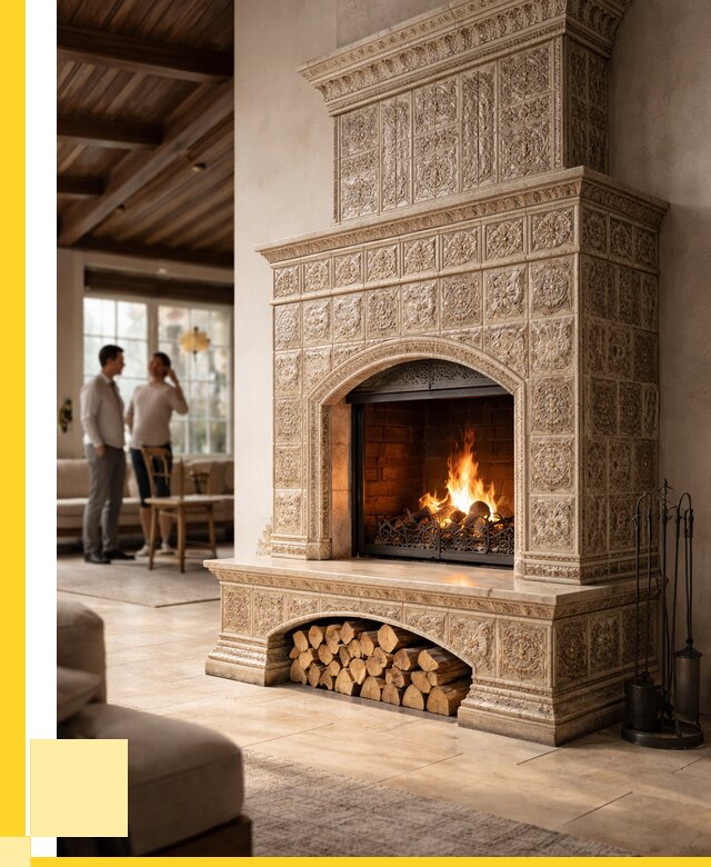 Купить изразцовый камин в Серове от 255050 р. | ЭриданСрв