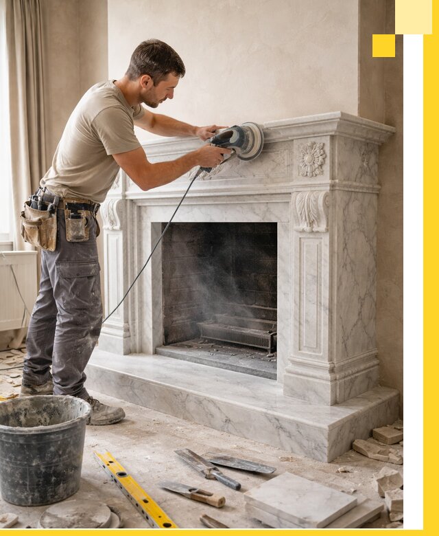 Изготовление и установка мраморных каминов в Серове под ключ