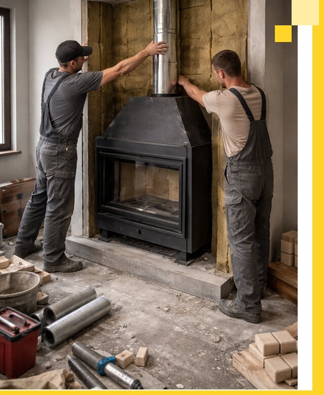 Изготовление и монтаж закрытых каминов в Серове под ключ