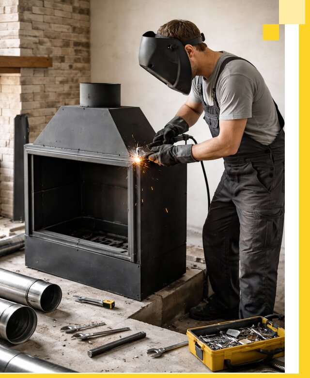 Продажа и установка металлических каминов в Серове под ключ