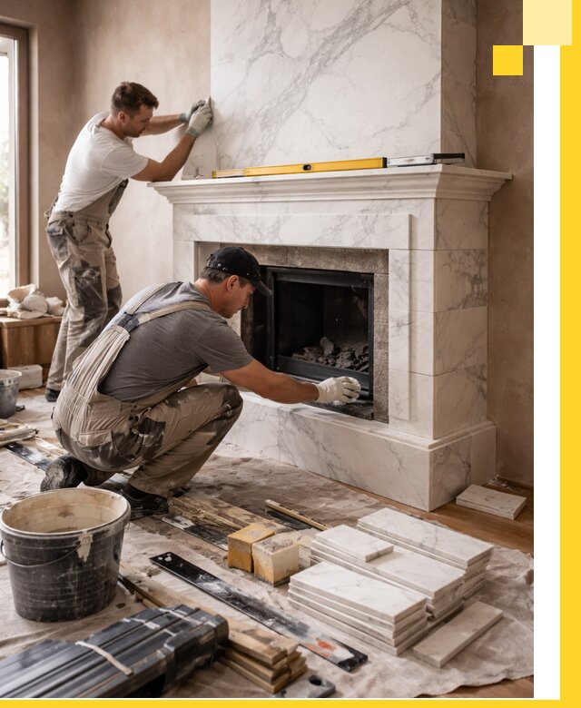 Отделка каминов в Серове качественные облицовочные работы