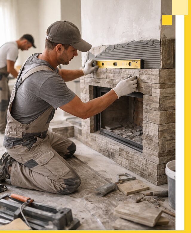 Облицовка каминов в Серове, монтаж и отделка натуральным камнем