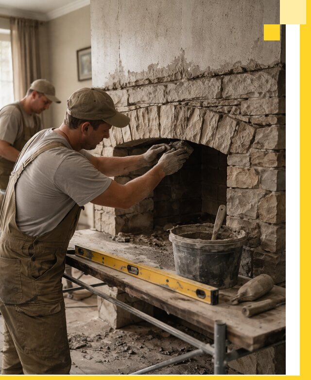 Изготовление каминов под ключ в Серове, монтаж и отделка