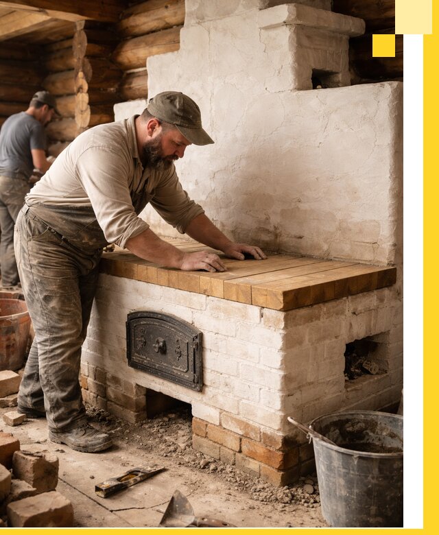 Проектирование и установка русской печи с лежанкой в Серове