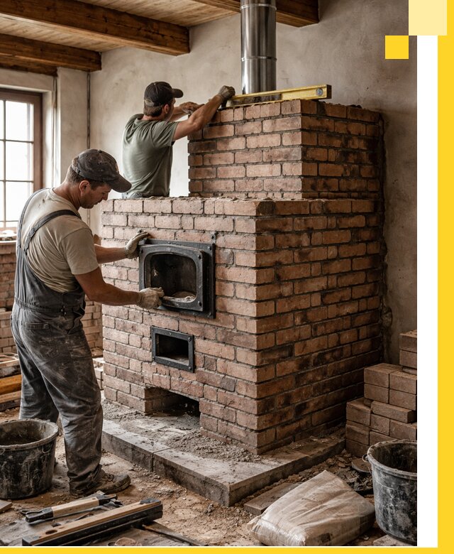 Печи для загородного дома под ключ в Серове — монтаж и сервис