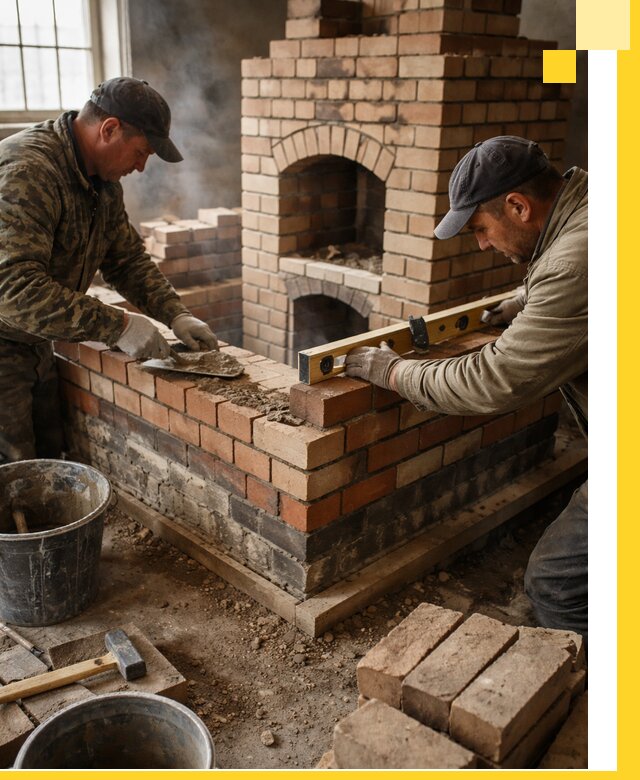 Изготовление и монтаж печей и каминов из кирпича в Серове