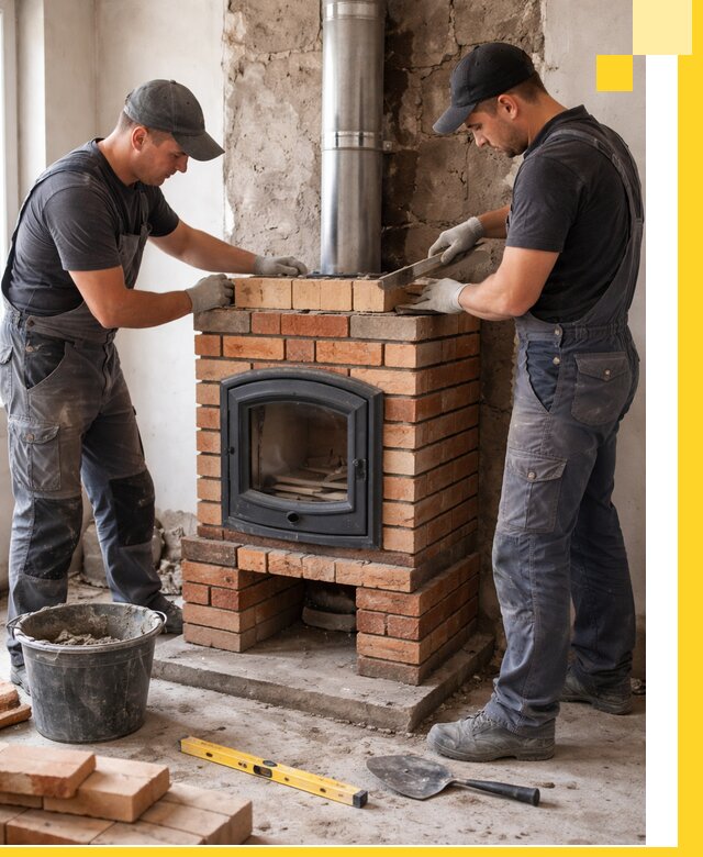 Монтаж печи камина под ключ в Серове с гарантией и пусконаладкой