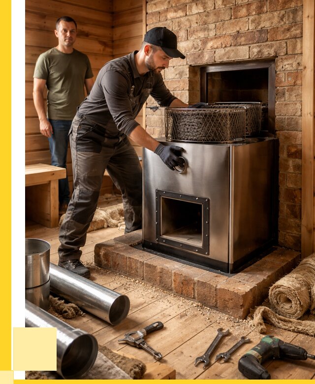 Монтаж банных печей под ключ в Серове от 18364 р., ЭриданСрв