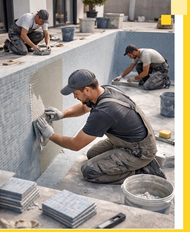 Облицовка бассейнов в Серове плитка мозаика гидроизоляция