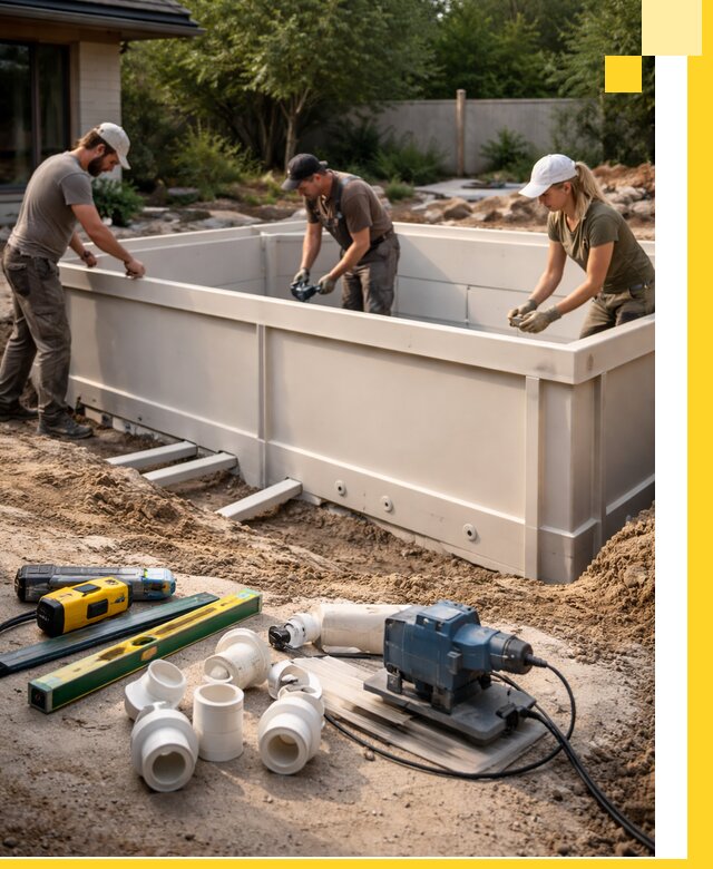 Установка полипропиленовых бассейнов под ключ в Серове