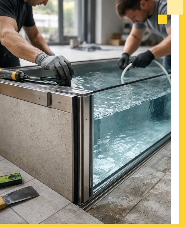 Проектирование и монтаж стеклянных бассейнов в Серове