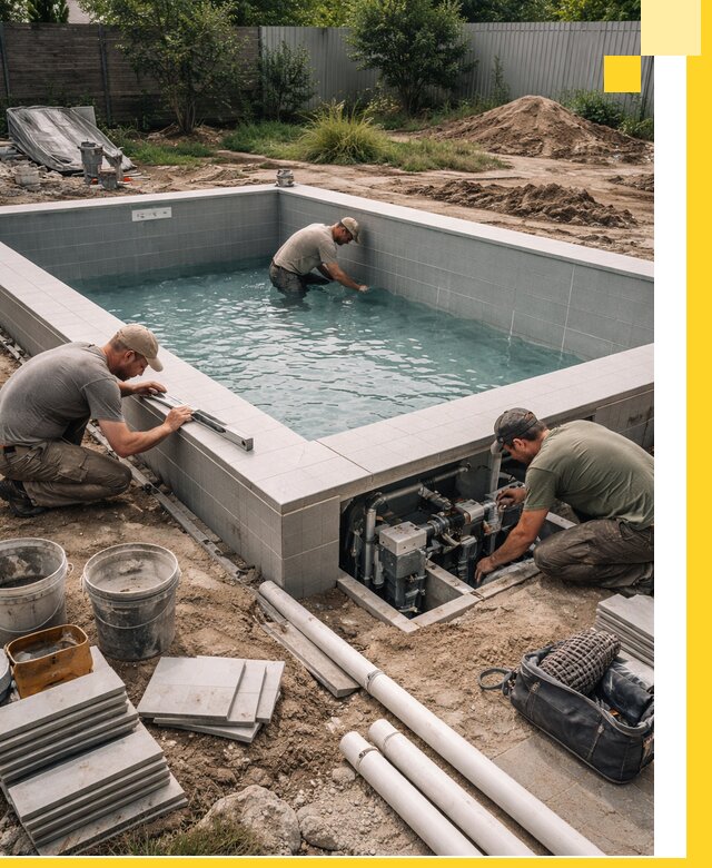 Строительство и монтаж бассейнов для дачи под ключ в Серове