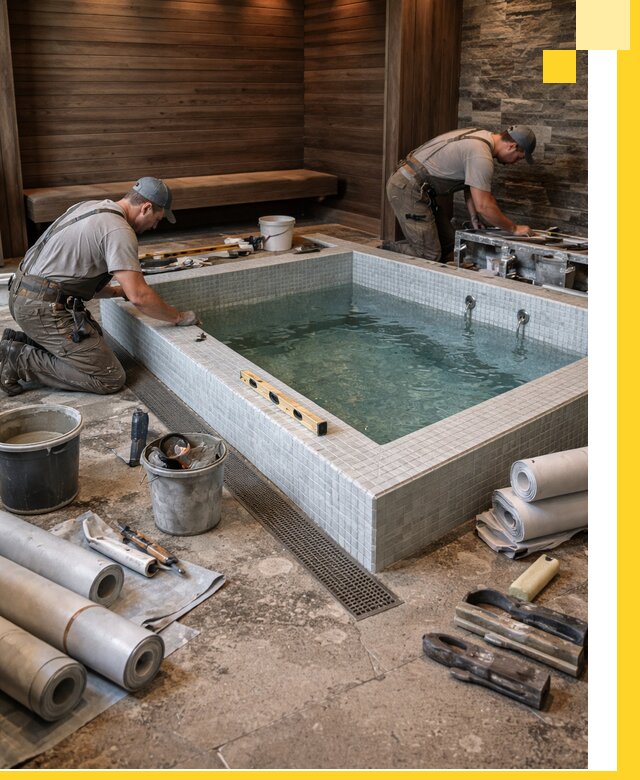 Установка и строительство бассейнов для сауны в Серове