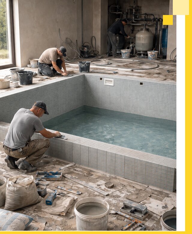 Строительство и монтаж бассейнов в помещении в Серове