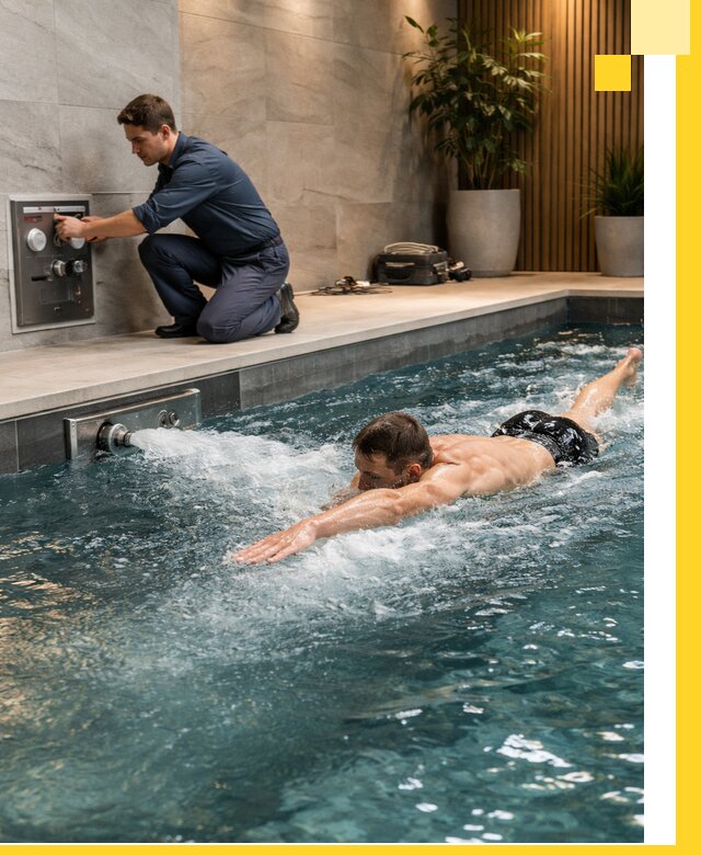 Проектирование и монтаж бассейнов с противотоком в Серове