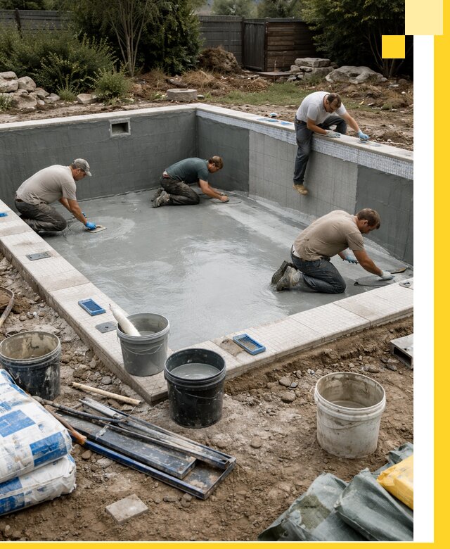 Изготовление и монтаж чаши бассейна под ключ в Серове