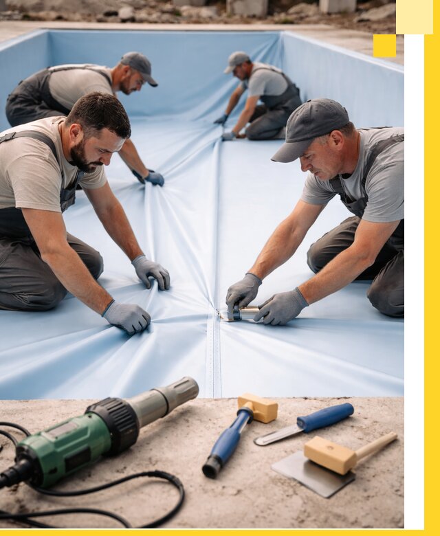 ПВХ пленка для бассейнов с монтажом и гарантией в Серове