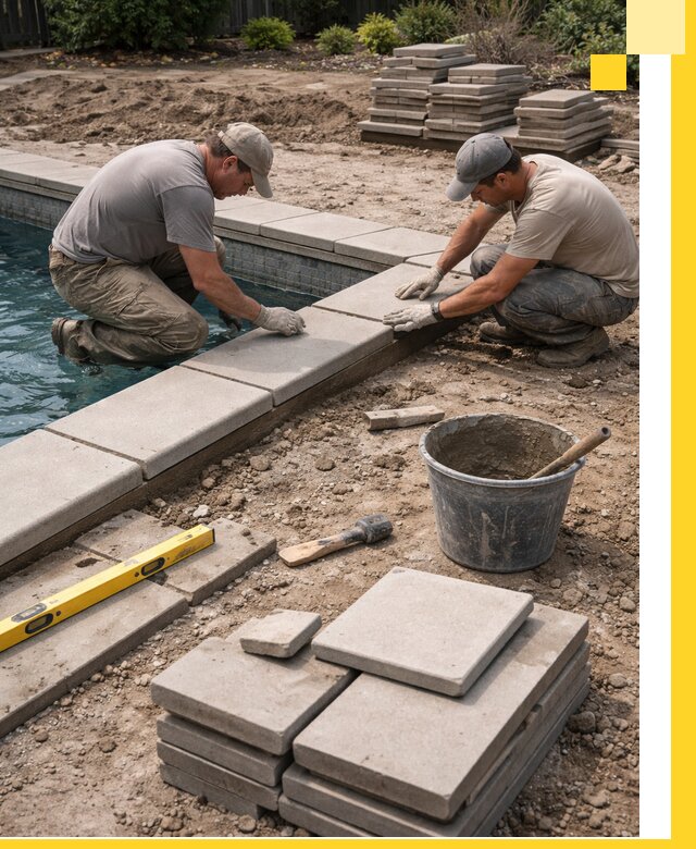 Установка и изготовление копингового камня для бассейнов в Серове