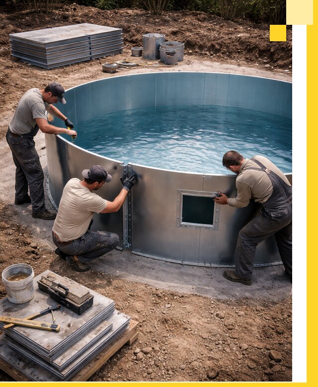Круглые бассейны под ключ в Серове проектирование и монтаж