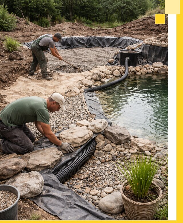 Строительство природных бассейнов и озер в Серове под ключ
