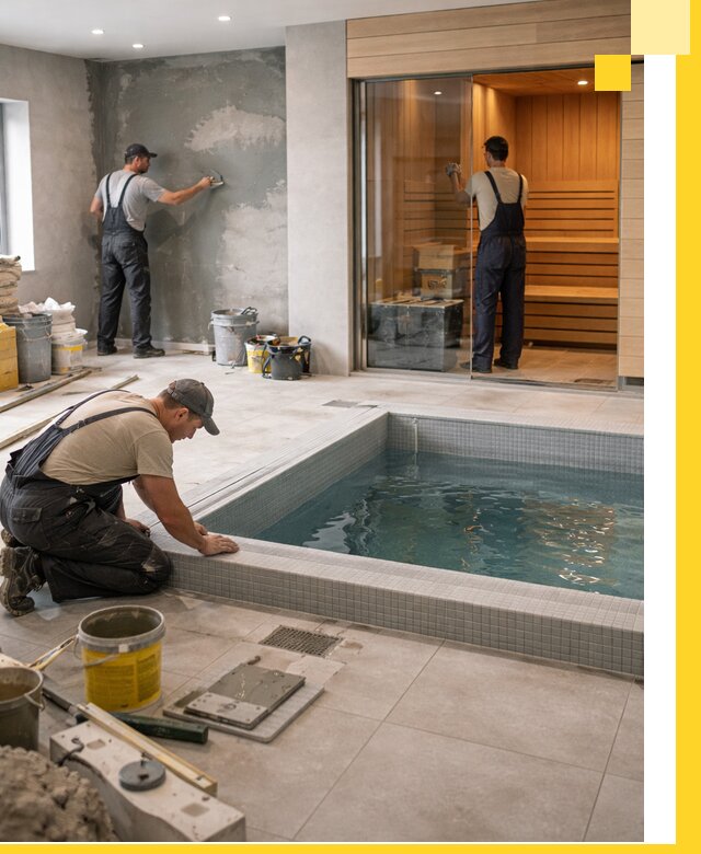 Проектирование и строительство сауны с бассейном в Серове