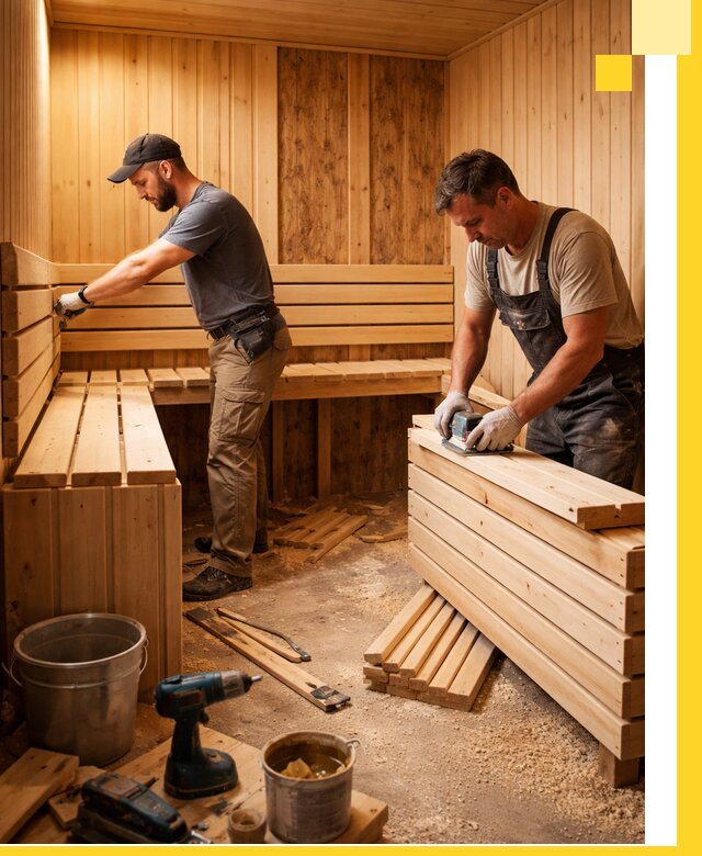 Профессиональный комплексный ремонт саун под ключ в Серове