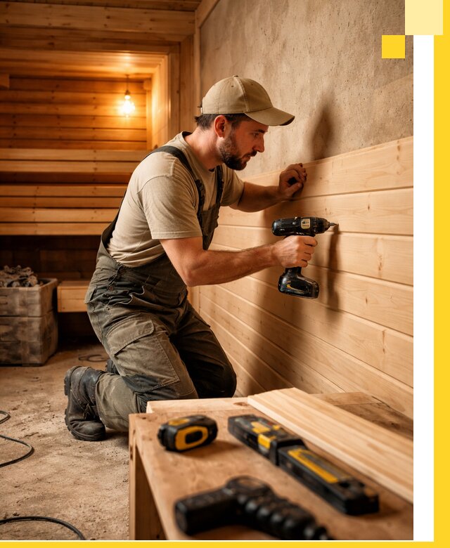 Профессиональная внутренняя отделка бани в Серове под ключ