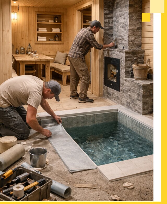 Строительство бань с комнатой отдыха под ключ в Серове