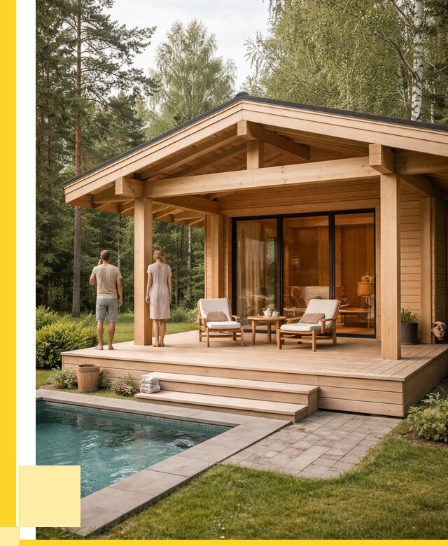 Бани с террасой под ключ в Серове от 612120 р. | ЭриданСрв