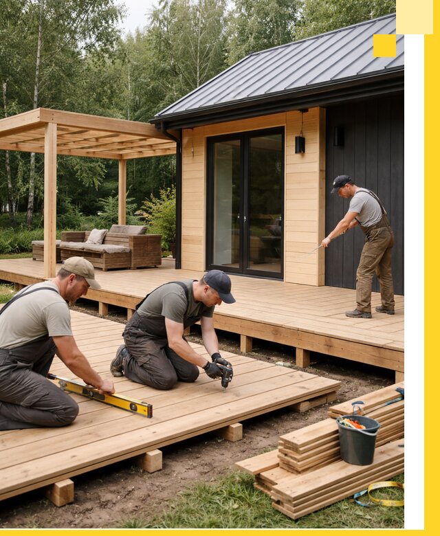 Строительство бань с террасой и бассейном под ключ в Серове