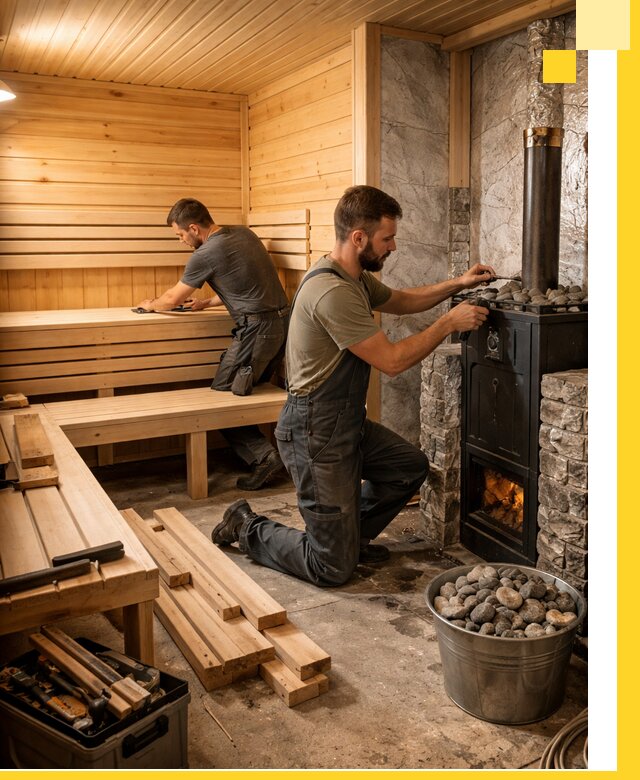 Дизайн и строительство интерьеров бань под ключ в Серове