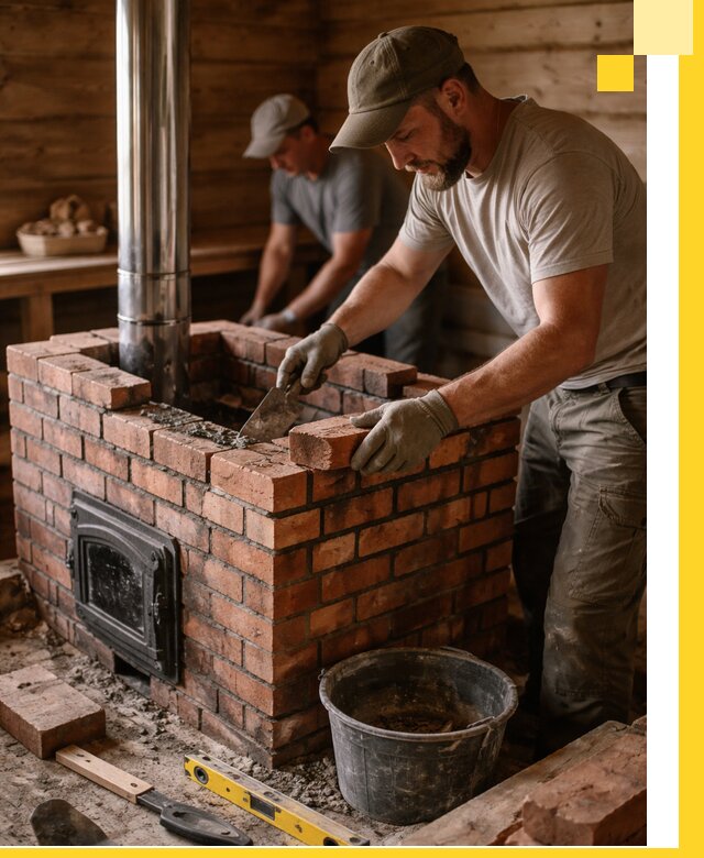 Кирпичные печи для бани под ключ в Серове, проект и монтаж