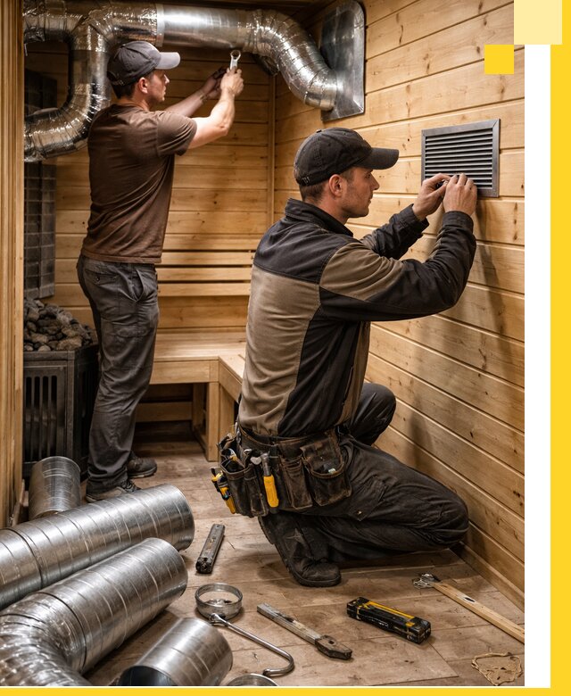 Проектирование и монтаж вентиляции бани в Серове под ключ